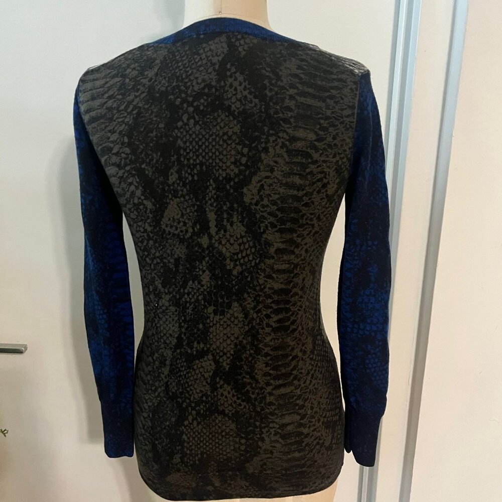 Rare‎ MARKUS LUPFER Merino Wool  Snakeskin Print Sweater Size XS - Picture 2 of 6